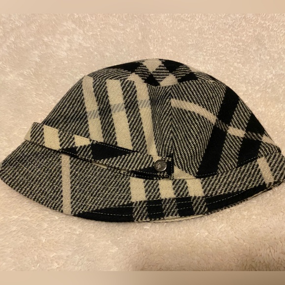 Burberry Gray Nova Check wool and cashmere bucket hat, vintage, size medium - Picture 3 of 11